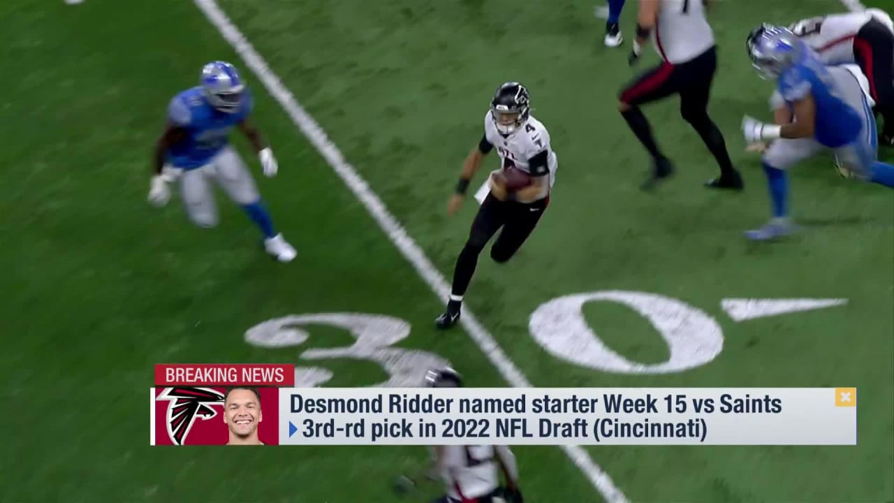 Falcons announce rookie QB Desmond Ridder to start Week 15 Saints game