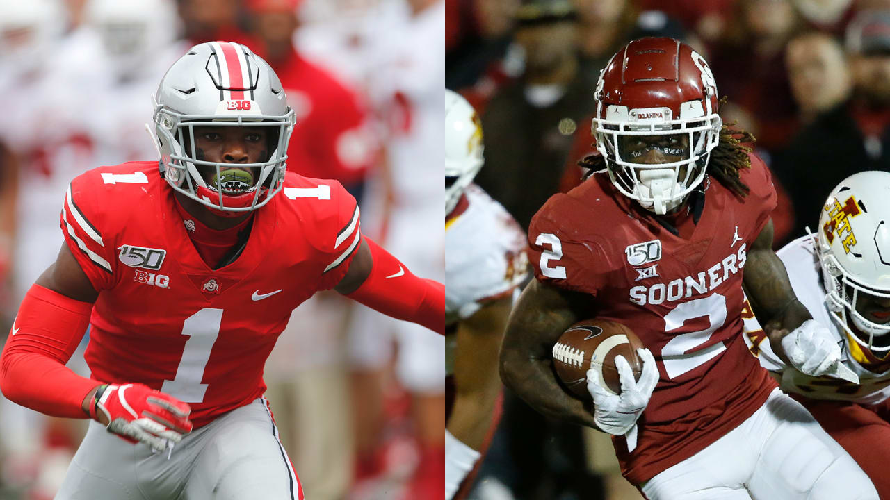 Oklahoma wide receiver Ceedee Lamb runs a drill at the NFL