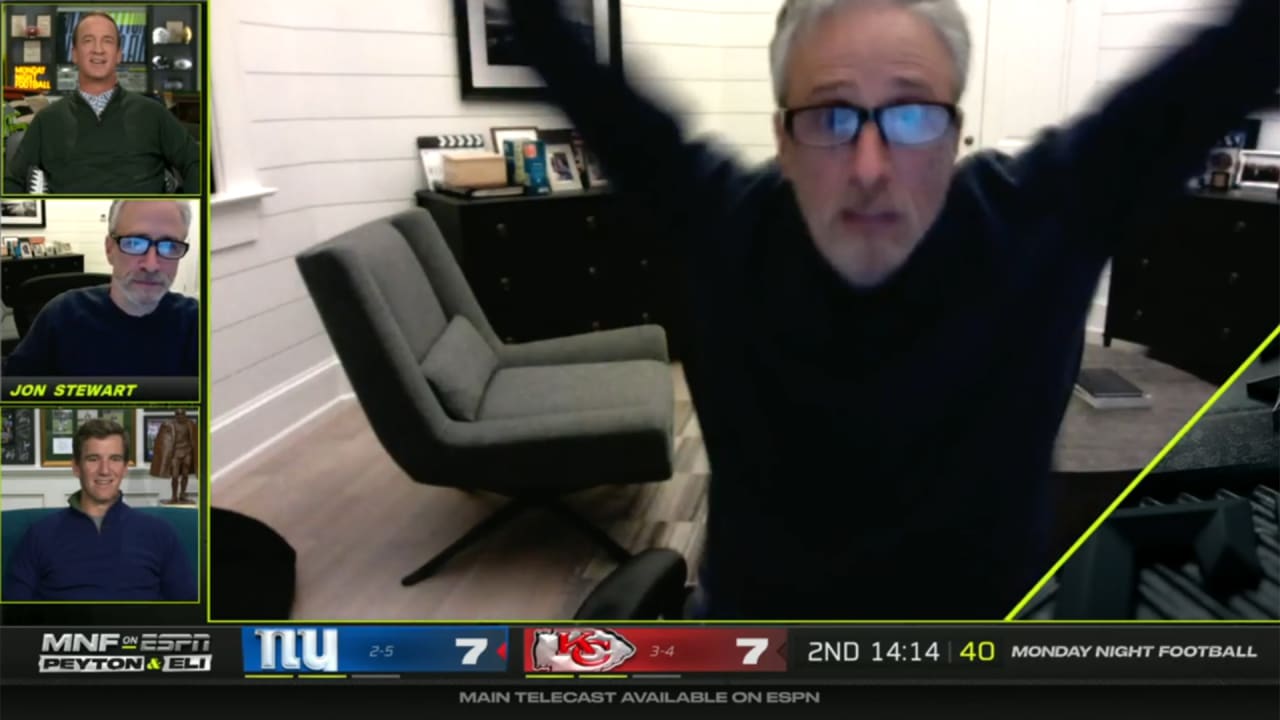 ManningCast: Jon Stewart shows off TD dance