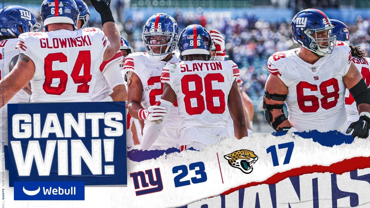 Giants stop Jags at 1-yard line, hold on for 23-17 win