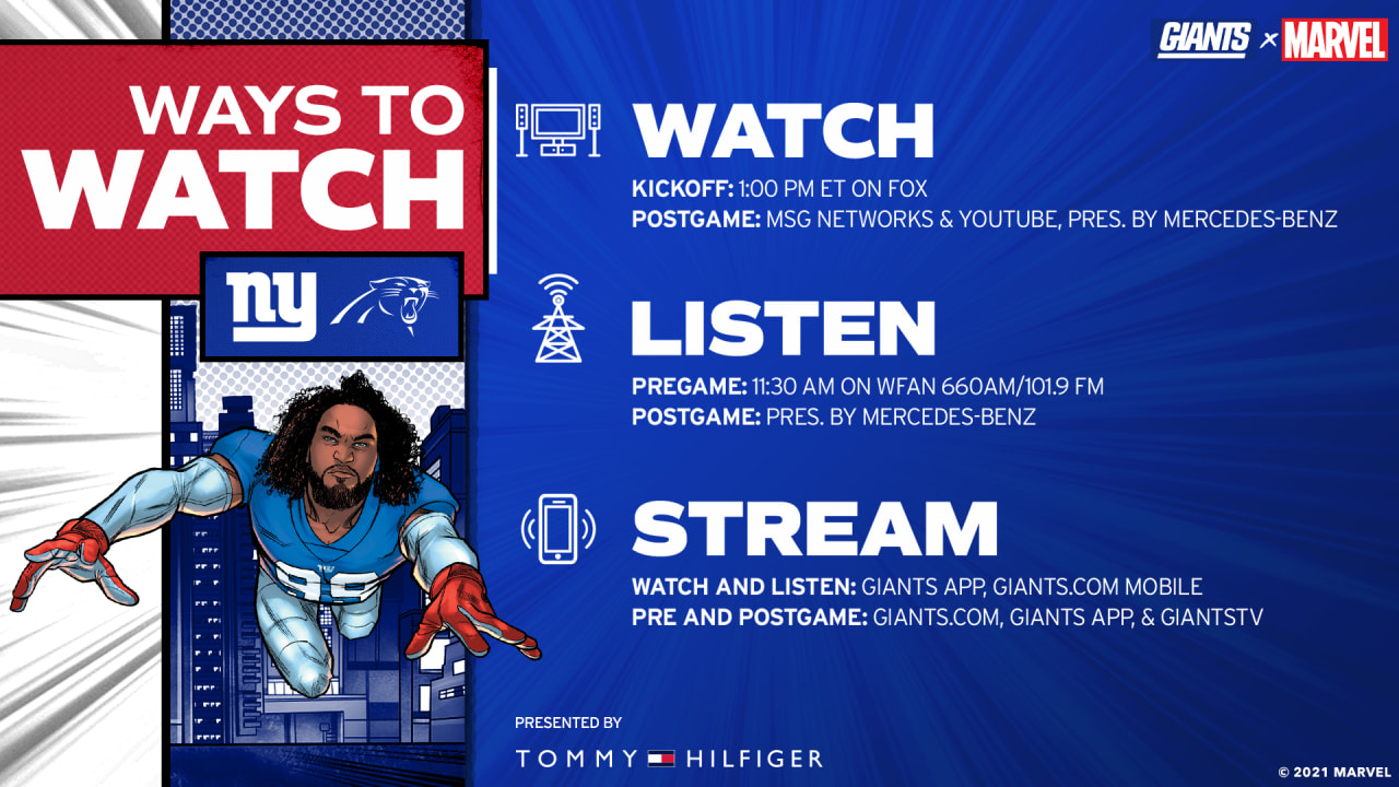 Watch Giants @ Panthers Live Stream