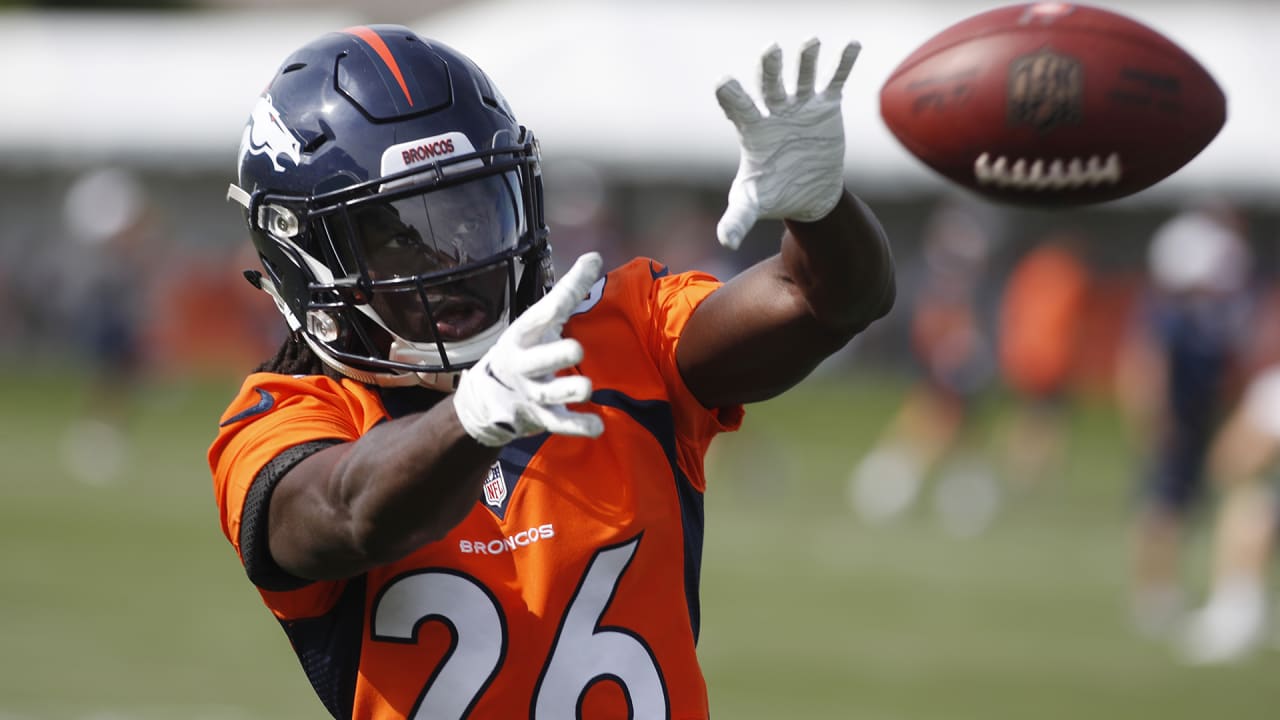 Denver Broncos fullback Kyle Johnson (39) pulls in a 1-yard