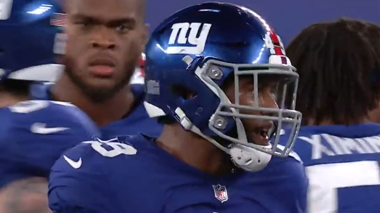 New York Giants' Tomon Fox plays during an NFL football game