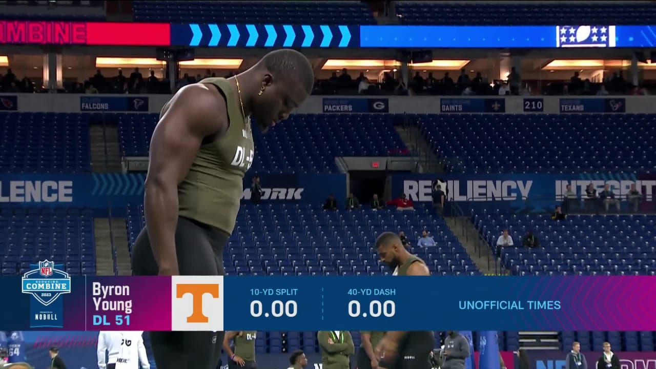 Watch: Byron Young posts blazing 40 time at NFL Combine