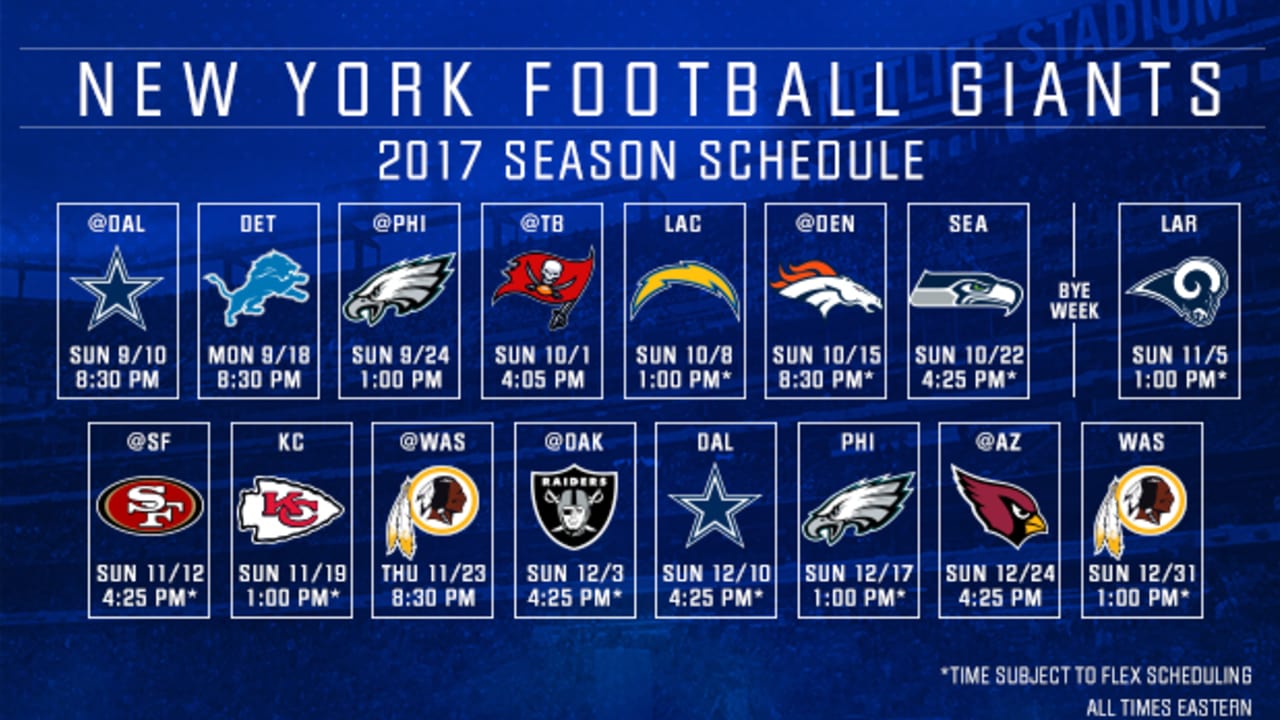 giants schedule week 1