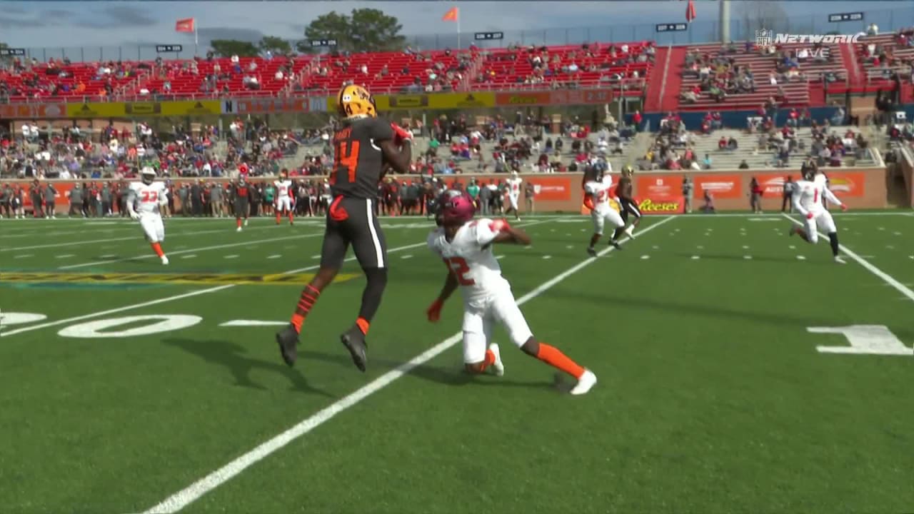 Watch: Kenny Yeboah snags TD catch at Reese's Senior Bowl practice