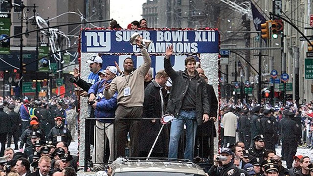 Giants lauded as Super Bowl champs in NYC parade