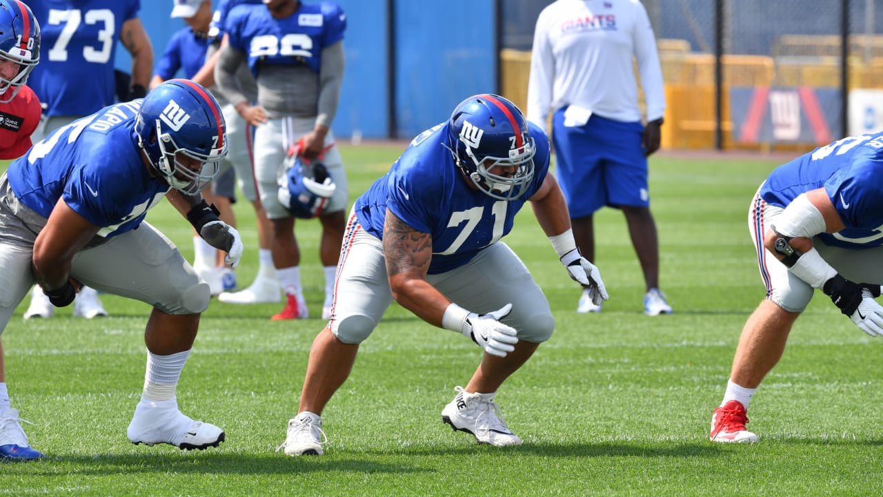 Linemen rejoice with pads on at practice