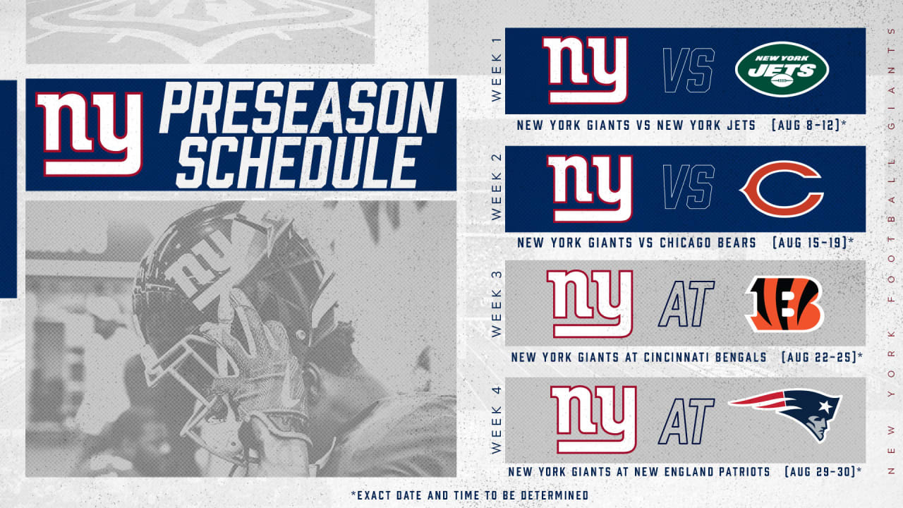 New York Giants 2019 preseason schedule