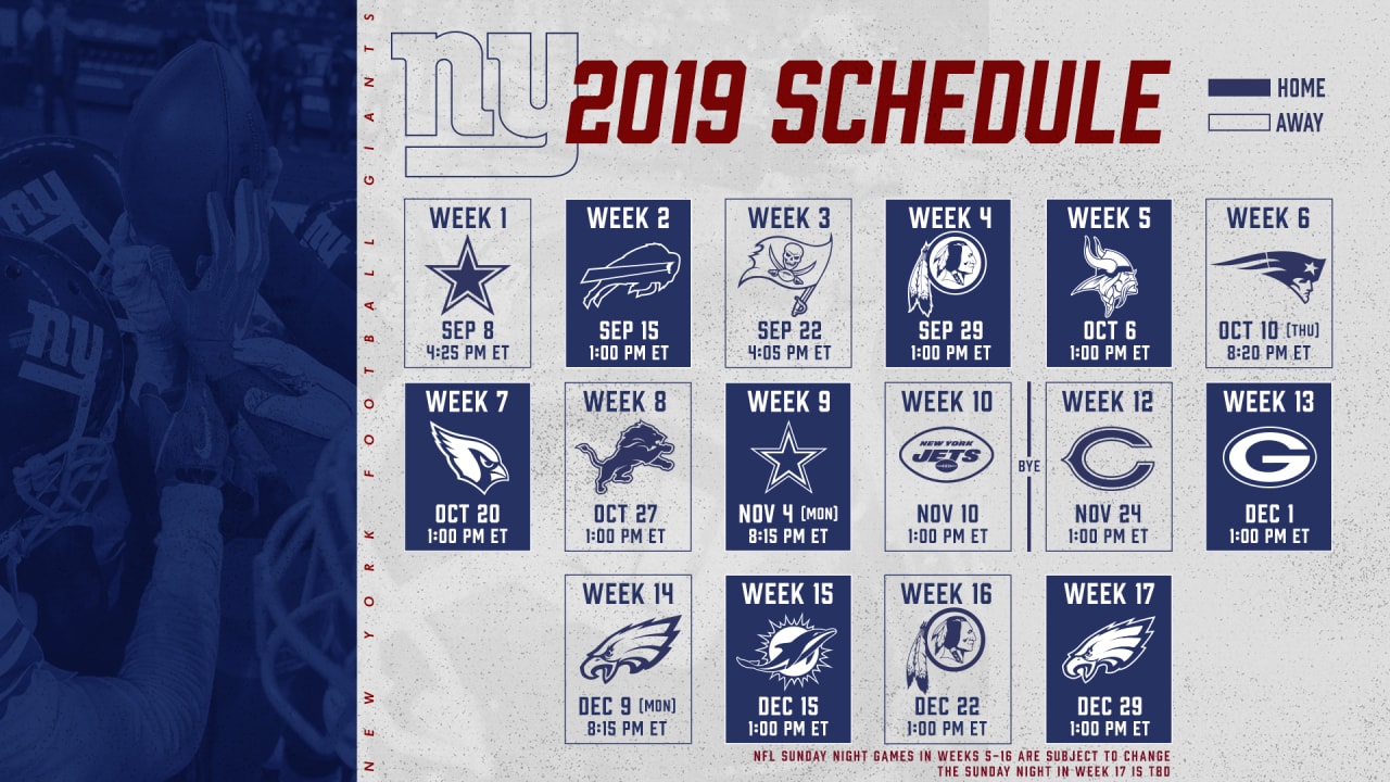 Giants Schedule  New York Giants –