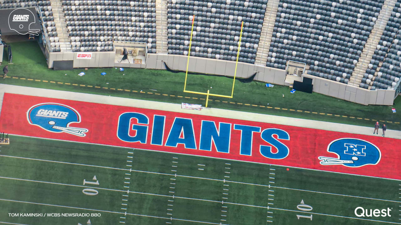 New York Giants put team logo on Metlife Stadium field for first time