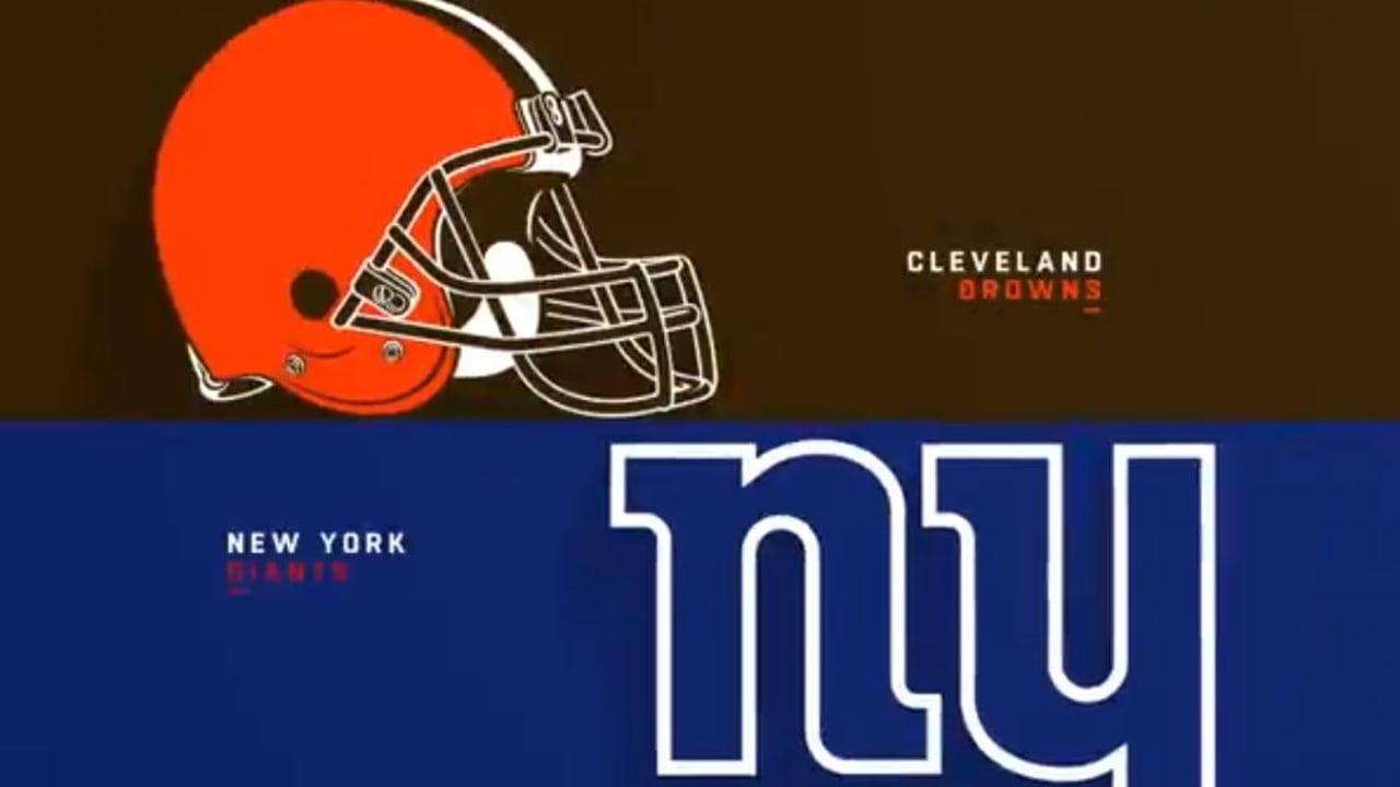 New York Giants Cleveland Browns Cartaz Nfl Dois Jogadores Futebol