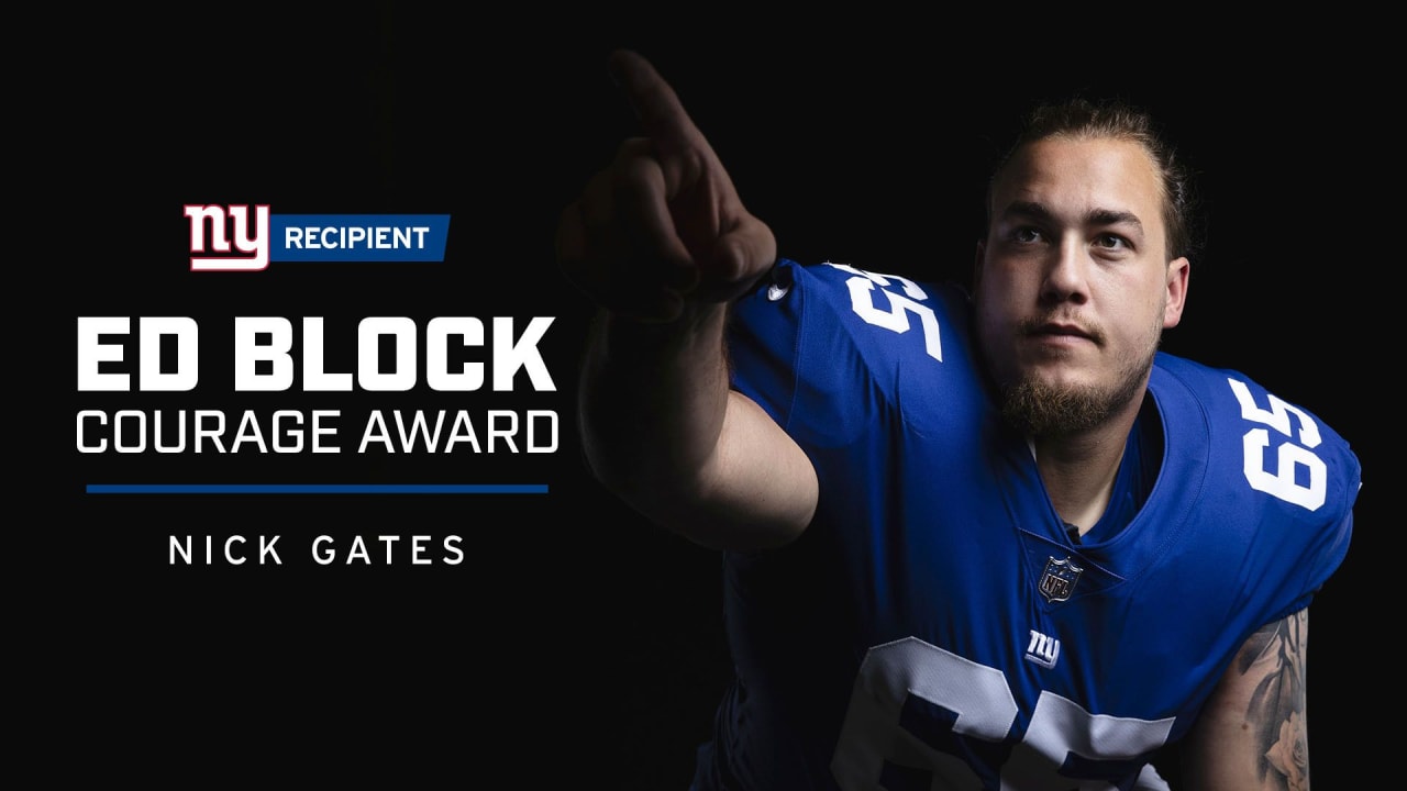 Nick Gates named Giants' recipient of Ed Block Courage Award