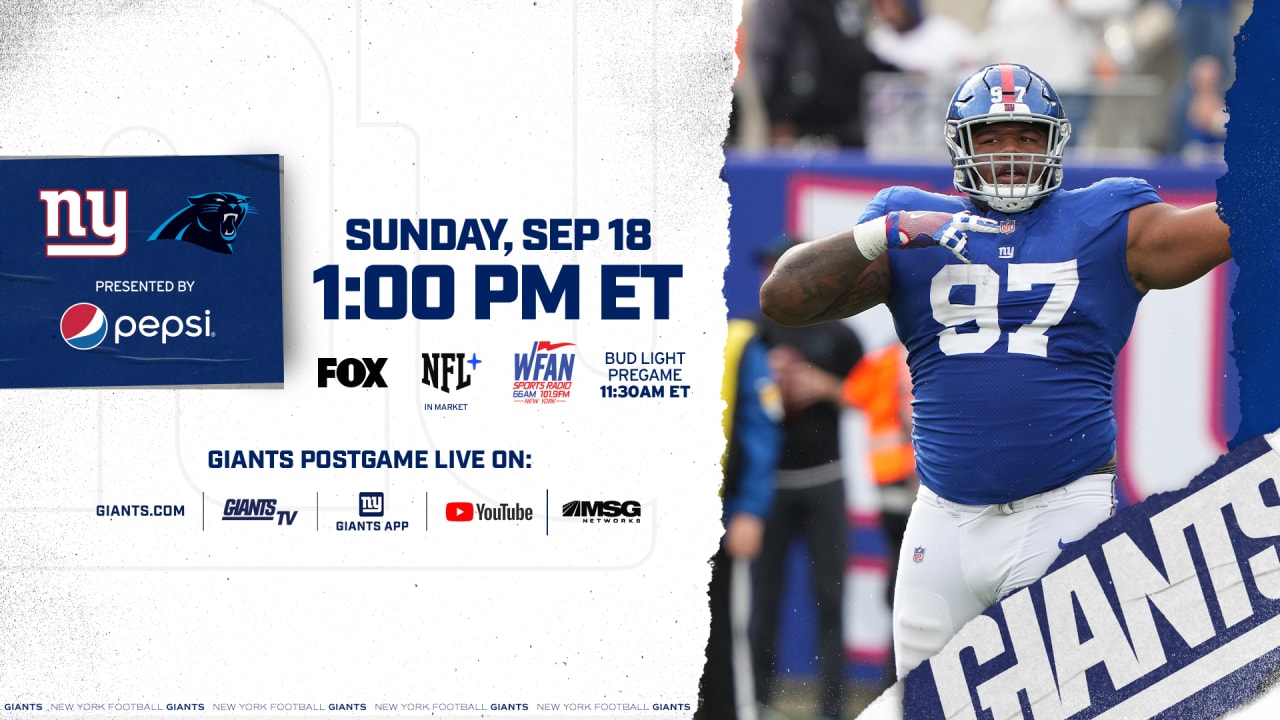 New York Giants vs. Carolina Panthers: How to Watch, Listen & Live Stream  Week 2