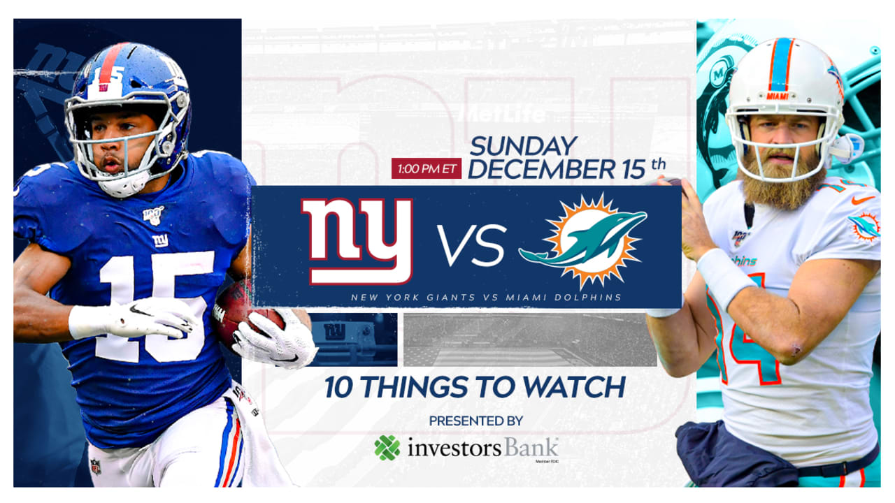 Giants vs. Dolphins 10 Things to Watch