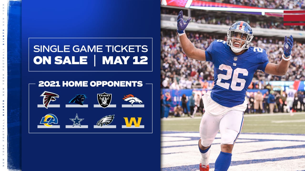 Buy single game tickets for New York Giants 2021 games at MetLife