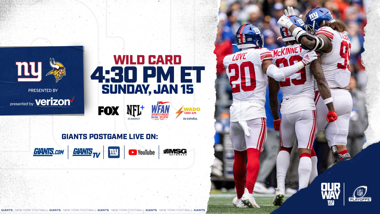New York Giants vs. Minnesota Vikings: How to Watch, Listen & Live Stream  Wild Card Matchup