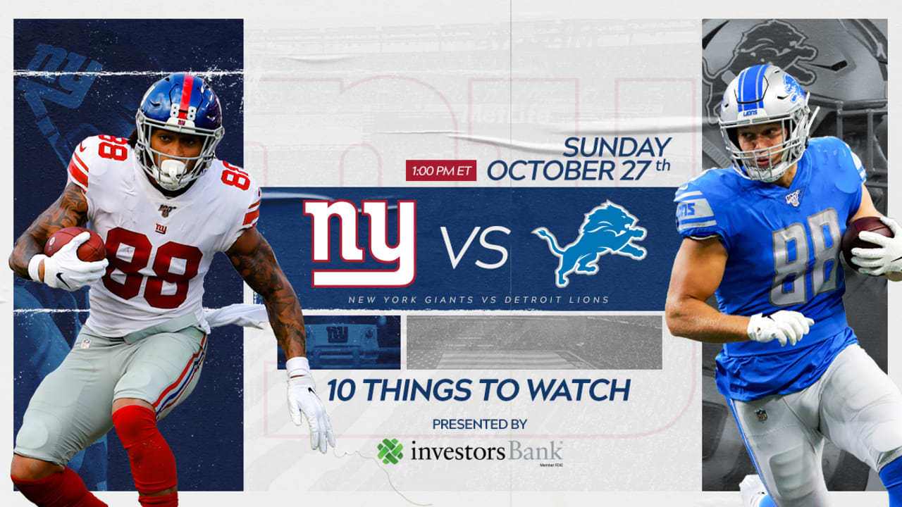 10 things to watch in Giants vs. Lions