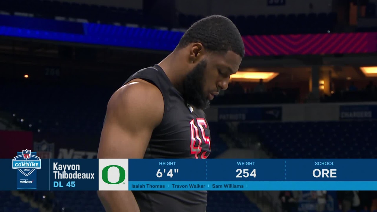 Oregon DE Kayvon Thibodeaux runs 40-yard dash