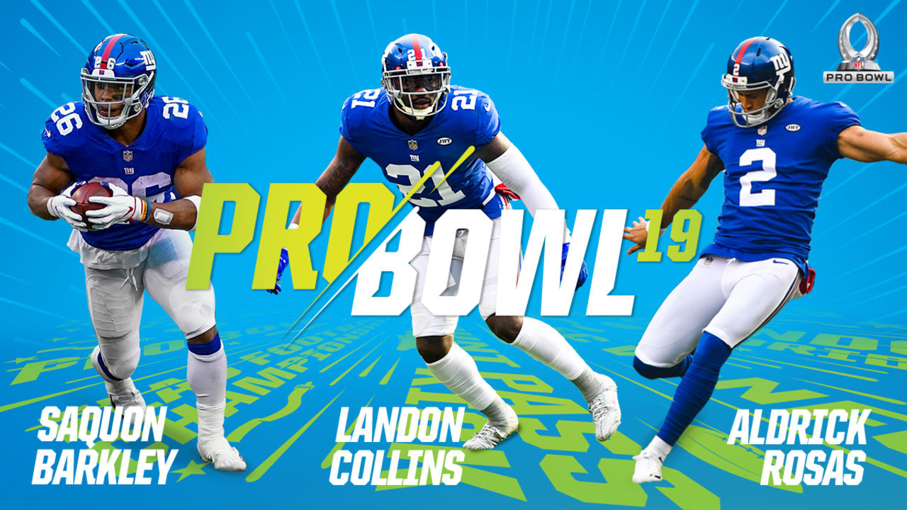 Saquon Barkley, Landon Collins, and Aldrick Rosas make 2018 Pro Bowl