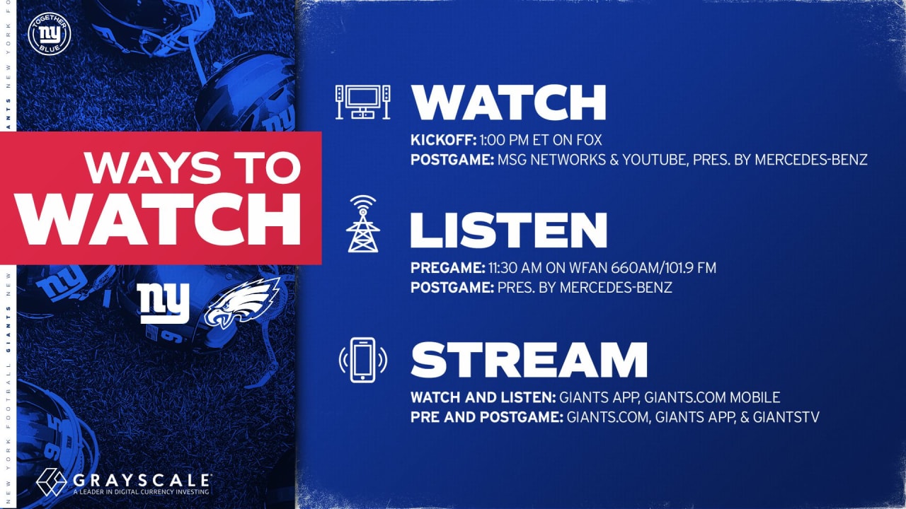 How to watch, listen, and stream Giants vs. Eagles on December 26