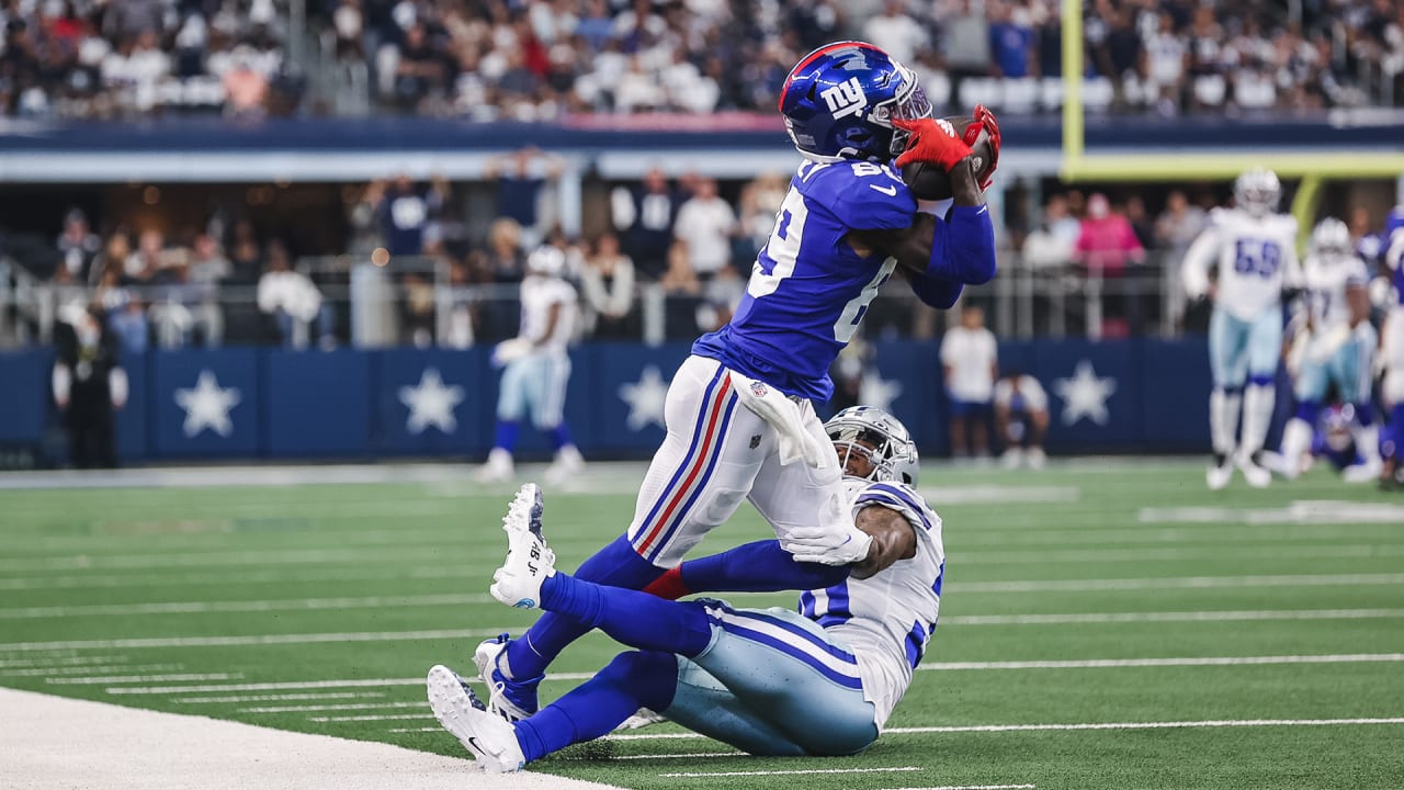 Watch: Cowboys S Damontae Kazee, Giants WR Kadarius Toney get into