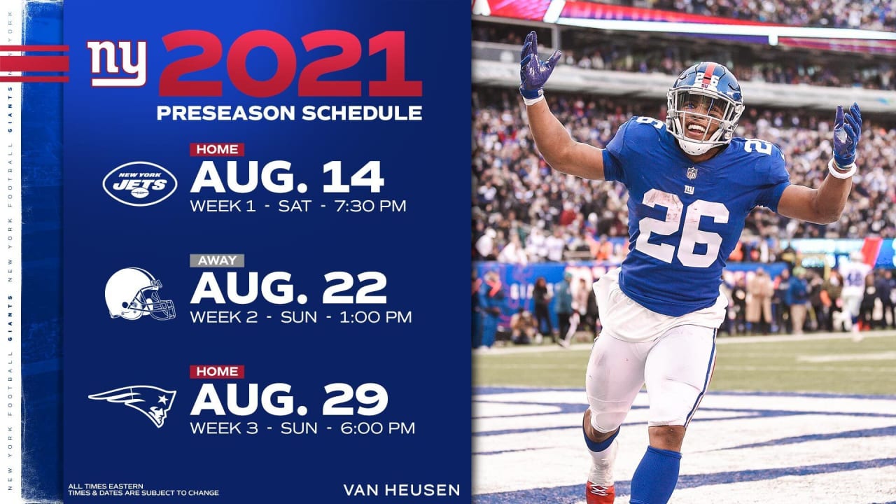 ny giants preseason schedule 2021