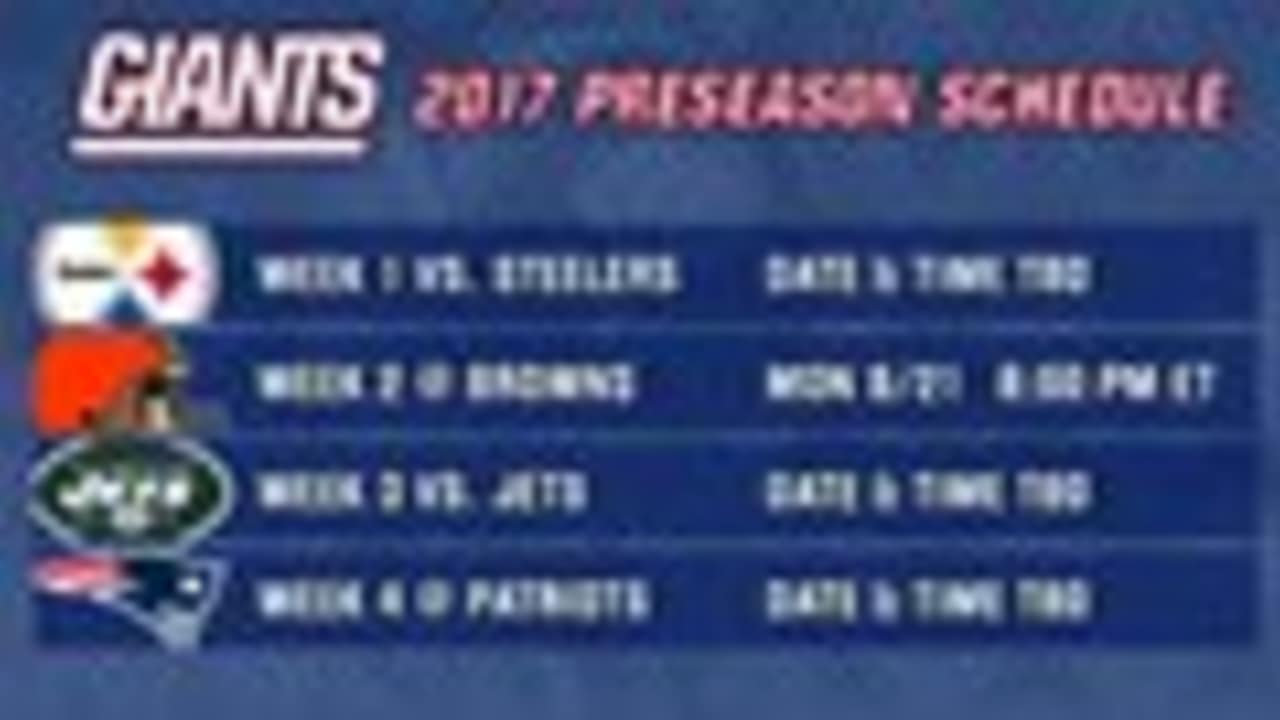 Giants' preseason opponents announced