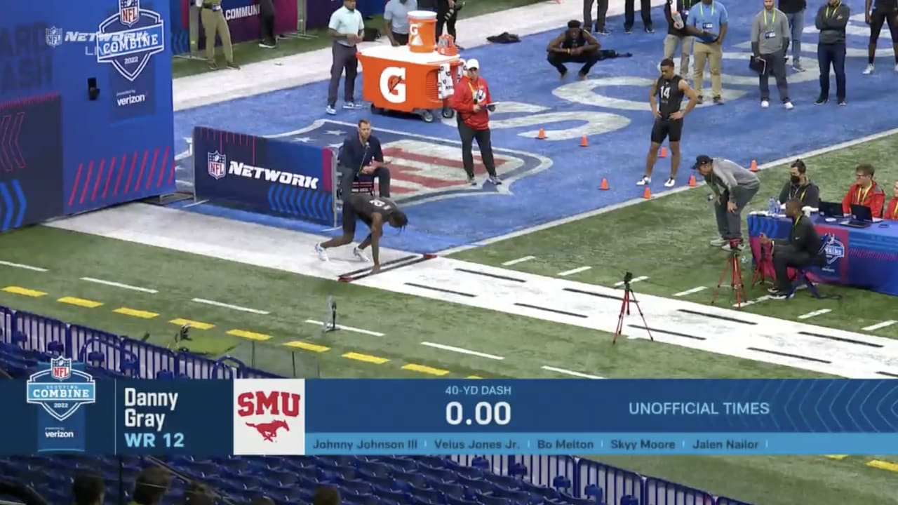 SMU WR Danny Gray runs 40-yard dash