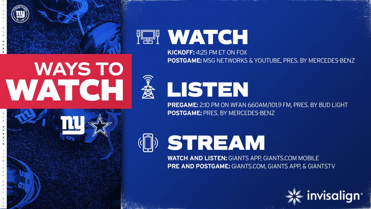 How to watch, wager, live stream, listen to Cowboys-Giants in Week 5