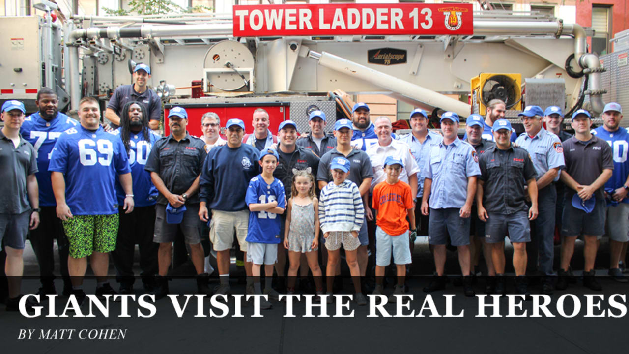 Giants visit the real heroes at FDNY Engine 22 Ladder 13