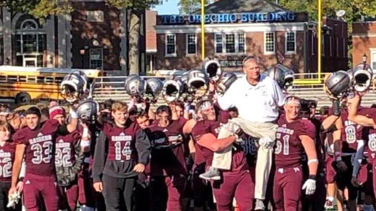 NY Giants Honor Legendary Nutley Maroon Raiders Football Coach on Jumbotron