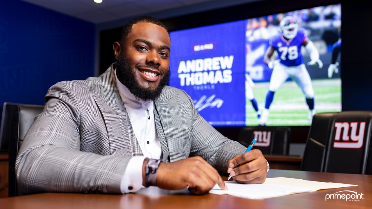 Giants' Andrew Thomas glad to have security, but still has more to prove -  Big Blue View