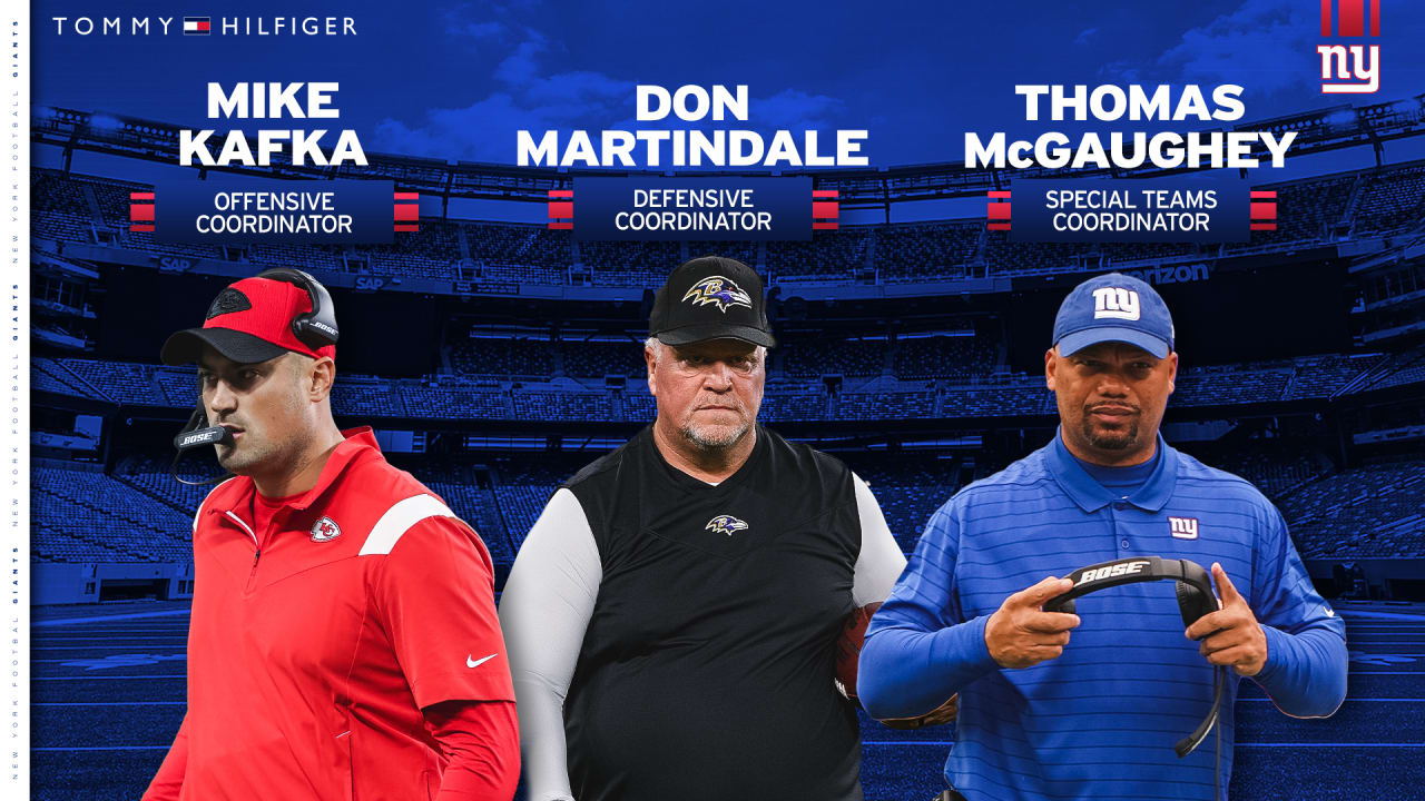Mike Kafka, Don Martindale, Thomas McGaughey named Giants coordinators