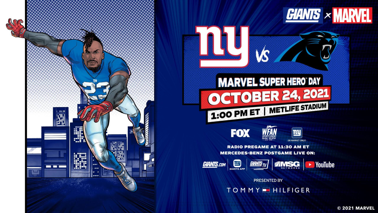 New York Giants on X: Join us for Marvel Super Hero™ Day on Oct. 24th! The  first 30k fans who enter plaza gates will receive a custom Giants-themed  comic book. The Giants