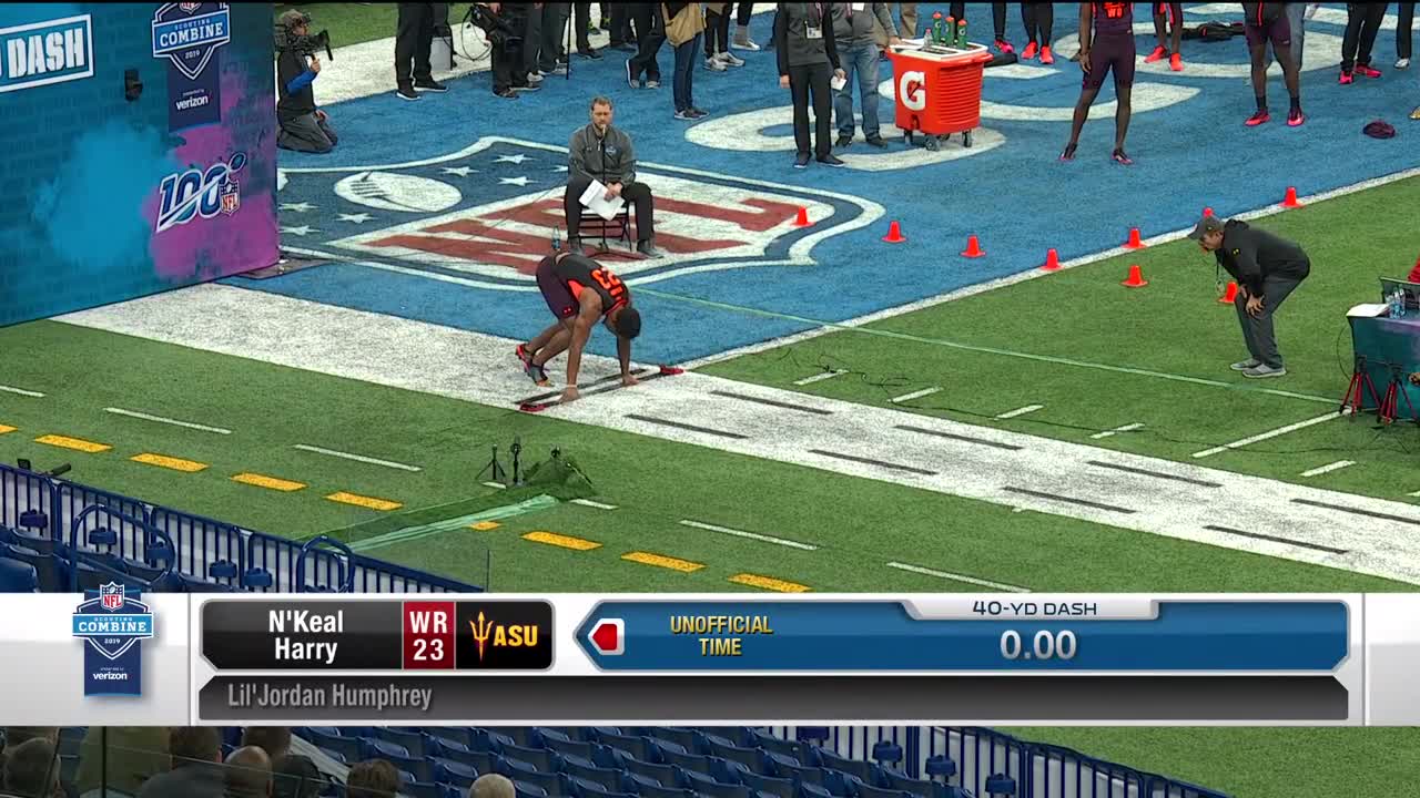 Arizona State Wr N Keal Harry Runs An Unofficial 4 59 40 Yard Dash At 2019 Combine