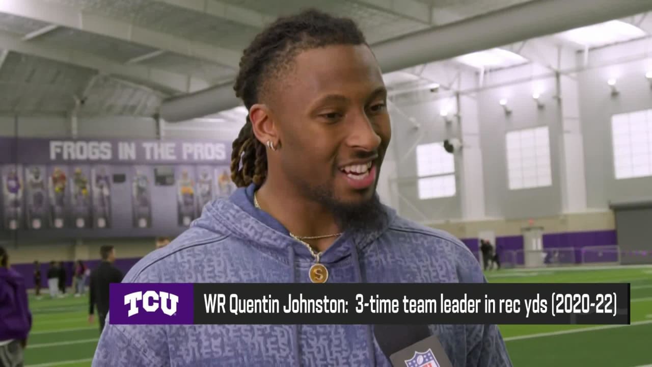 Quentin Johnston evaluates his TCU pro day workout with Jane Slater