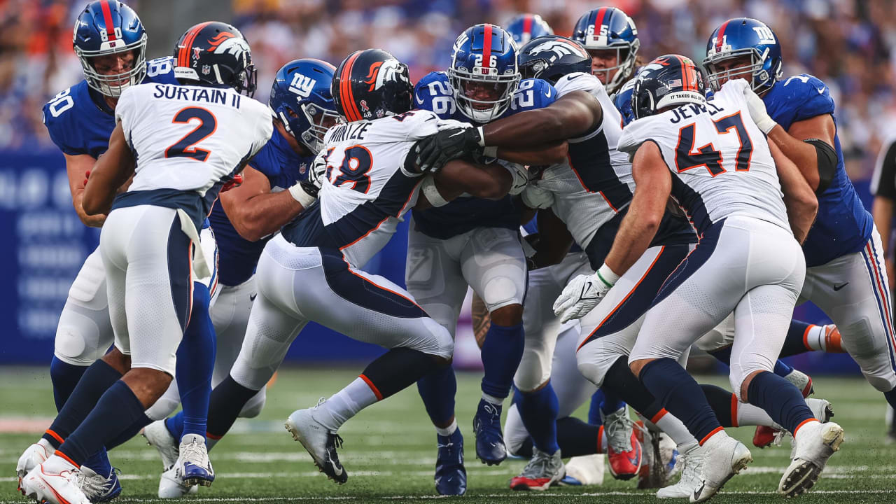 Denver Broncos wide receiver Tim Patrick (81) during the second half of an  NFL football game against the New York Giants Sunday, Sept. 12, 2021, in  East Rutherford, N.J. (AP Photo/Matt Rourke