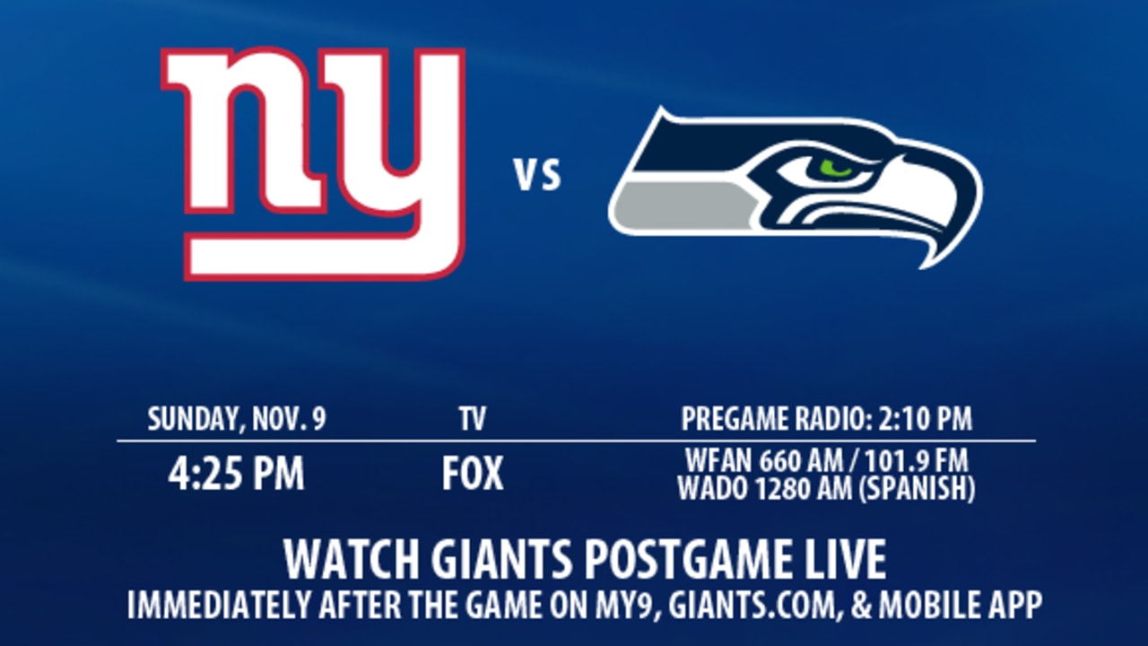 Giants vs. Seahawks: TV, Radio and Postgame Info