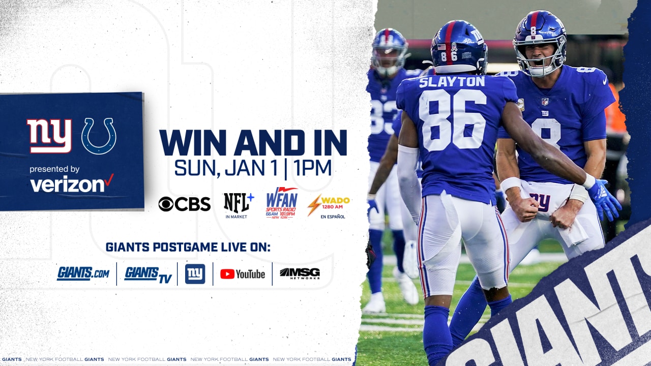 New York Giants vs. Indianapolis Colts: How to Watch, Listen & Live Stream  Week 17