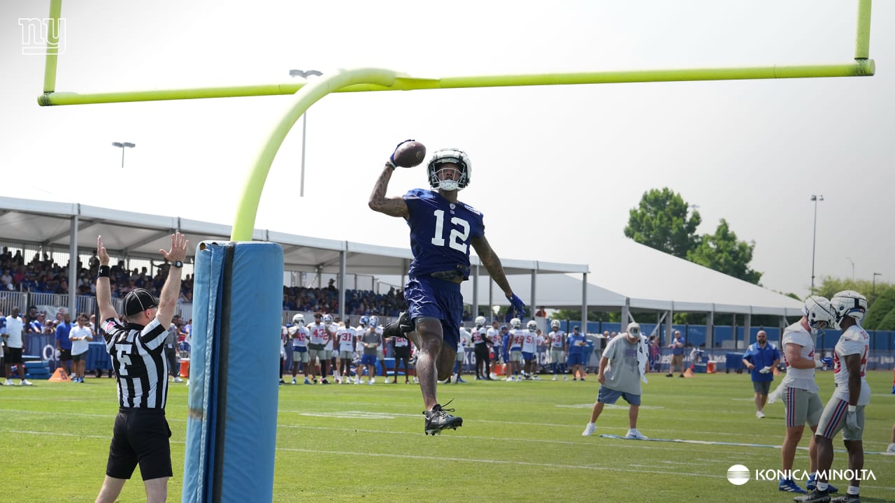 Darren Waller, Saquon Barkley, and Jalin Hyatt fine-tune routes as