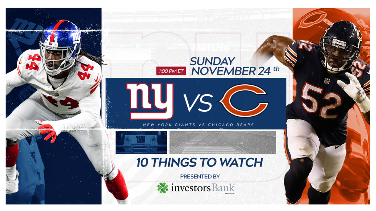 Giants vs. Bears Preview: 10 Things to Watch