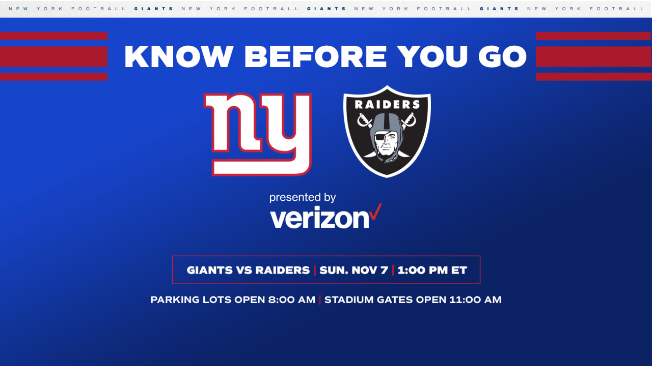 Giants vs. Raiders Gameday Guide - Vimarsana News