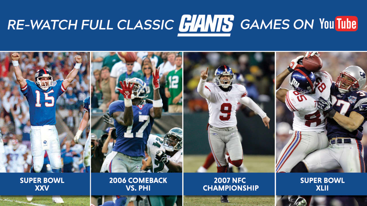 Re-Watch full classic games on Giants   channel