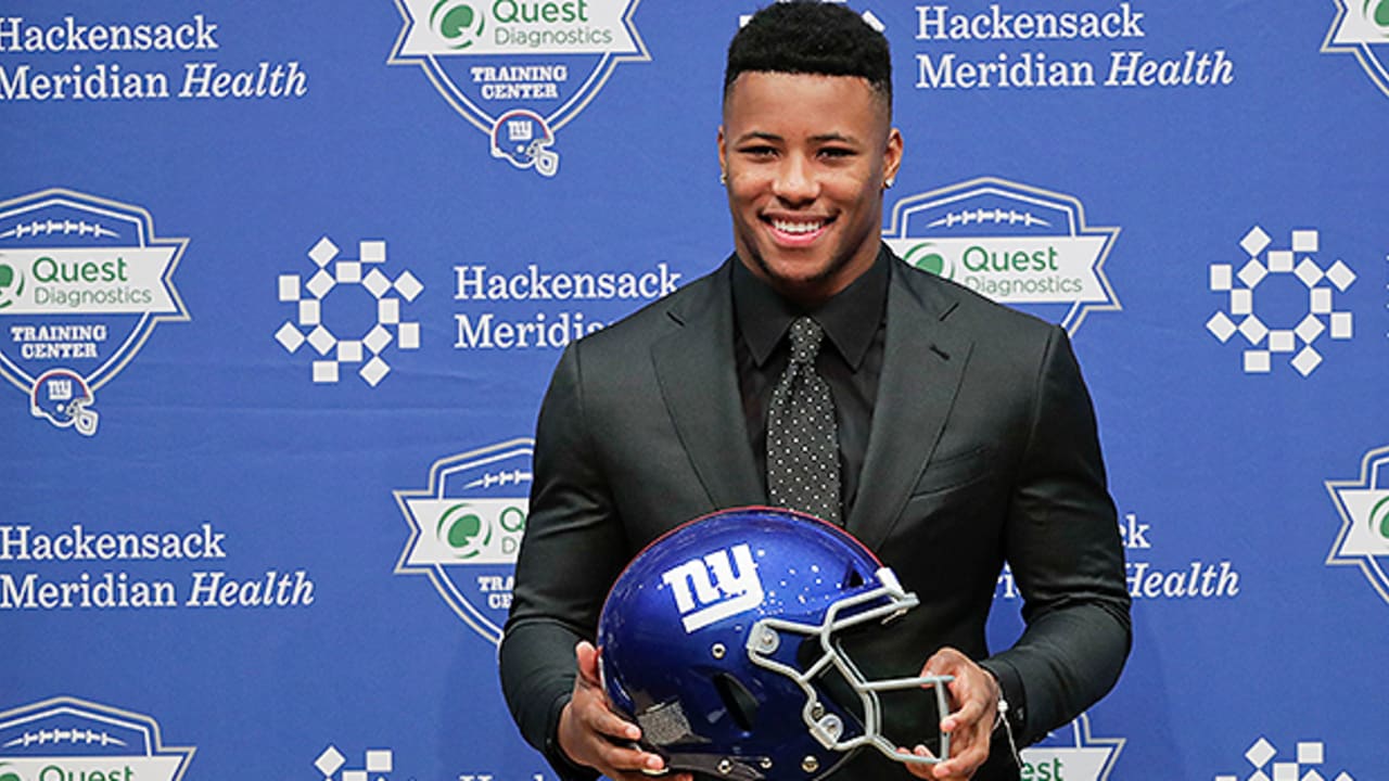 Saquon Barkley Talks Podcasts, His Super Bowl Pick, and Eli Manning - Men's  Journal