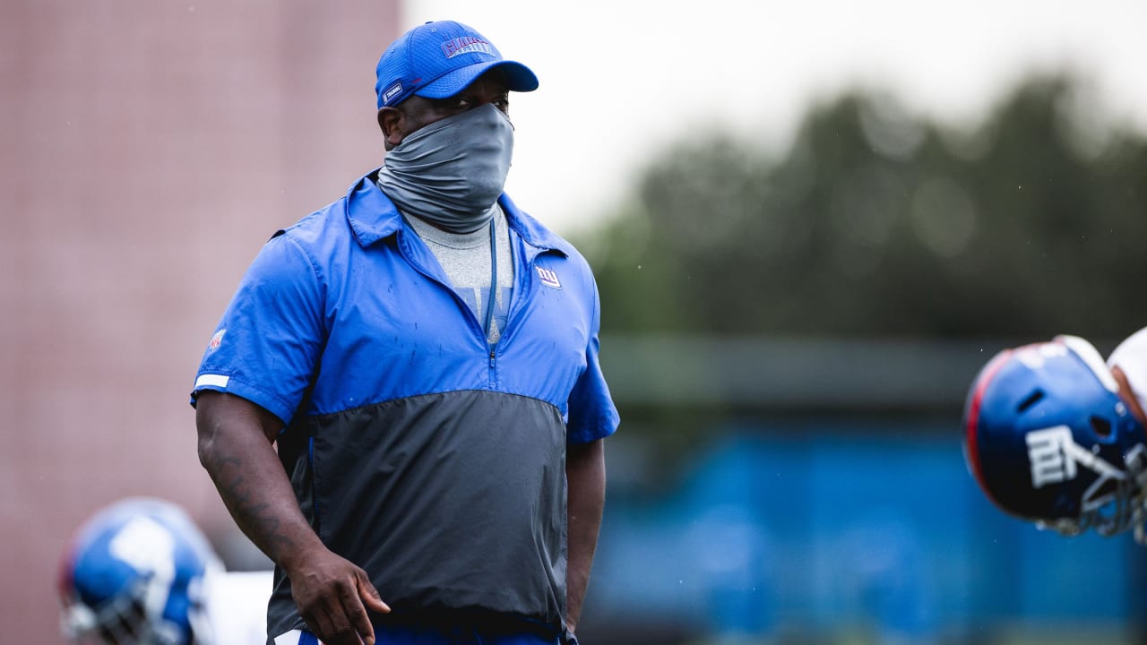 Sean Spencer, nicknamed Coach Chaos, is teach the Giants' defensive