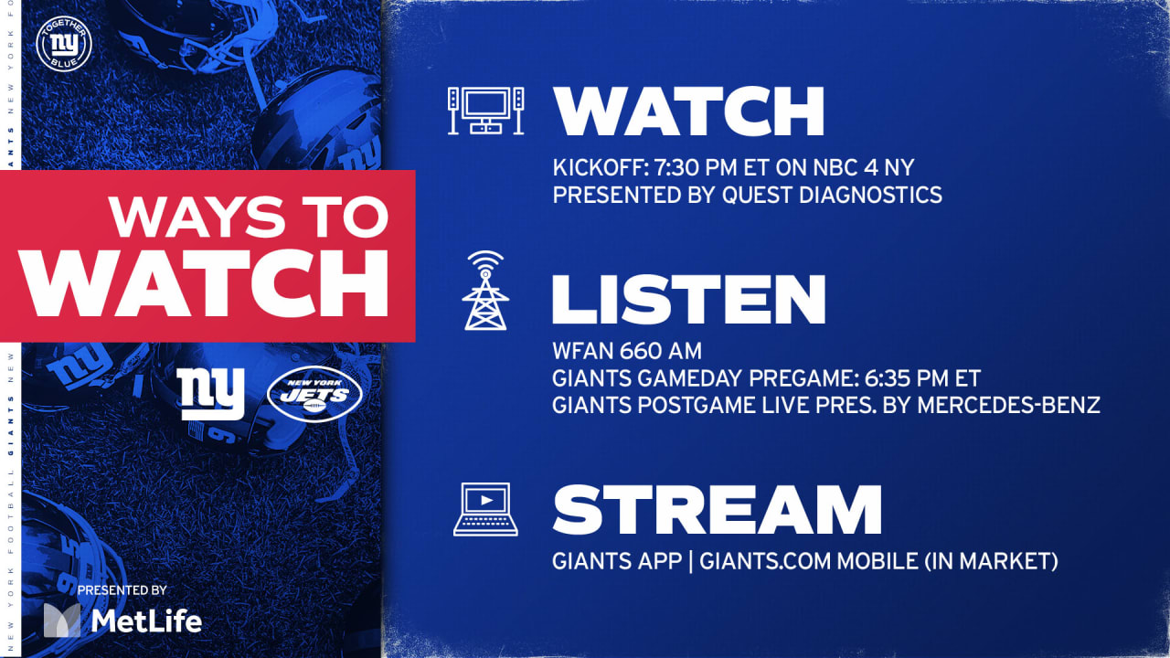 Giants vs. Jets: Watch, Listen & Live Stream Preseason Week 1