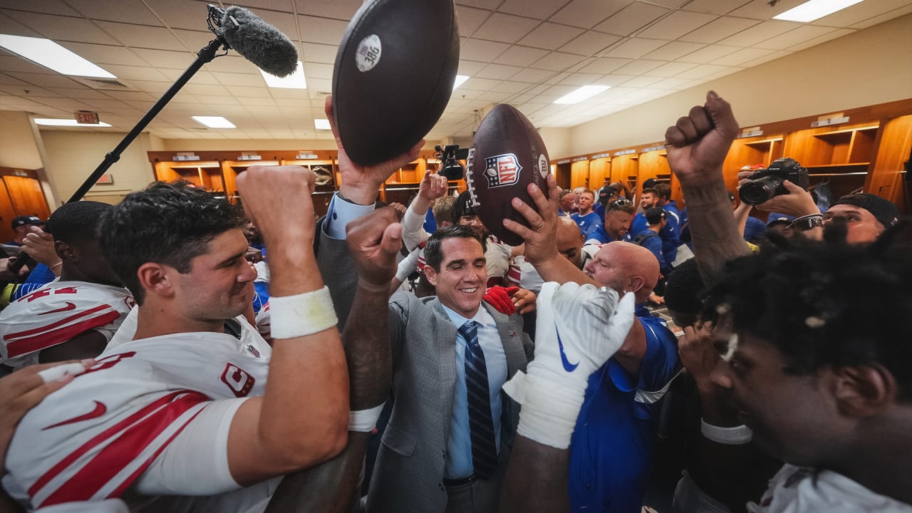 Postgame locker room celebration