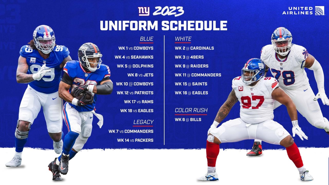 Giants announce 2023 uniform schedule