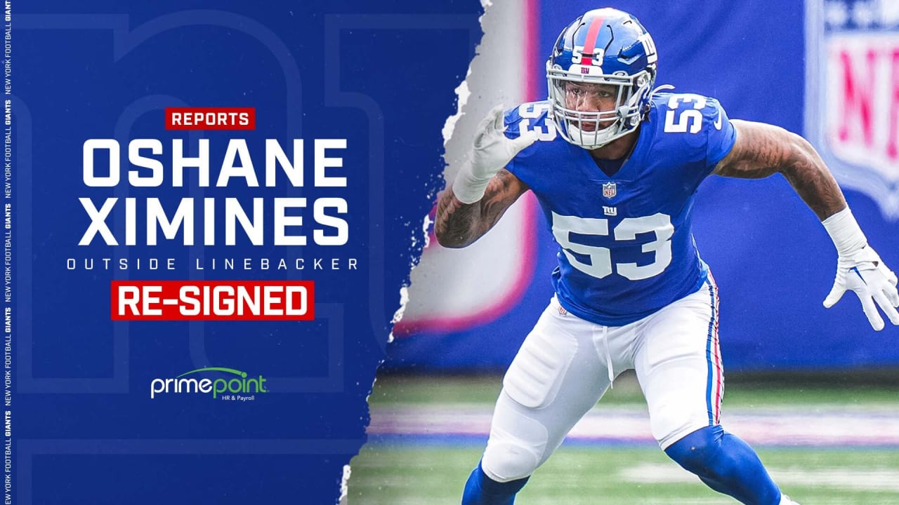 New York Giants linebacker Oshane Ximines during an NFL football